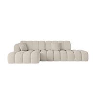 ECKSOFA mit Schlaffunktion Ottomane Links OLEA-L2 321x164x75 Beige Tissu - Schwarz/Sahara, Holzwerkstoff/Kunststoff (321/164cm) - ALTDECOR