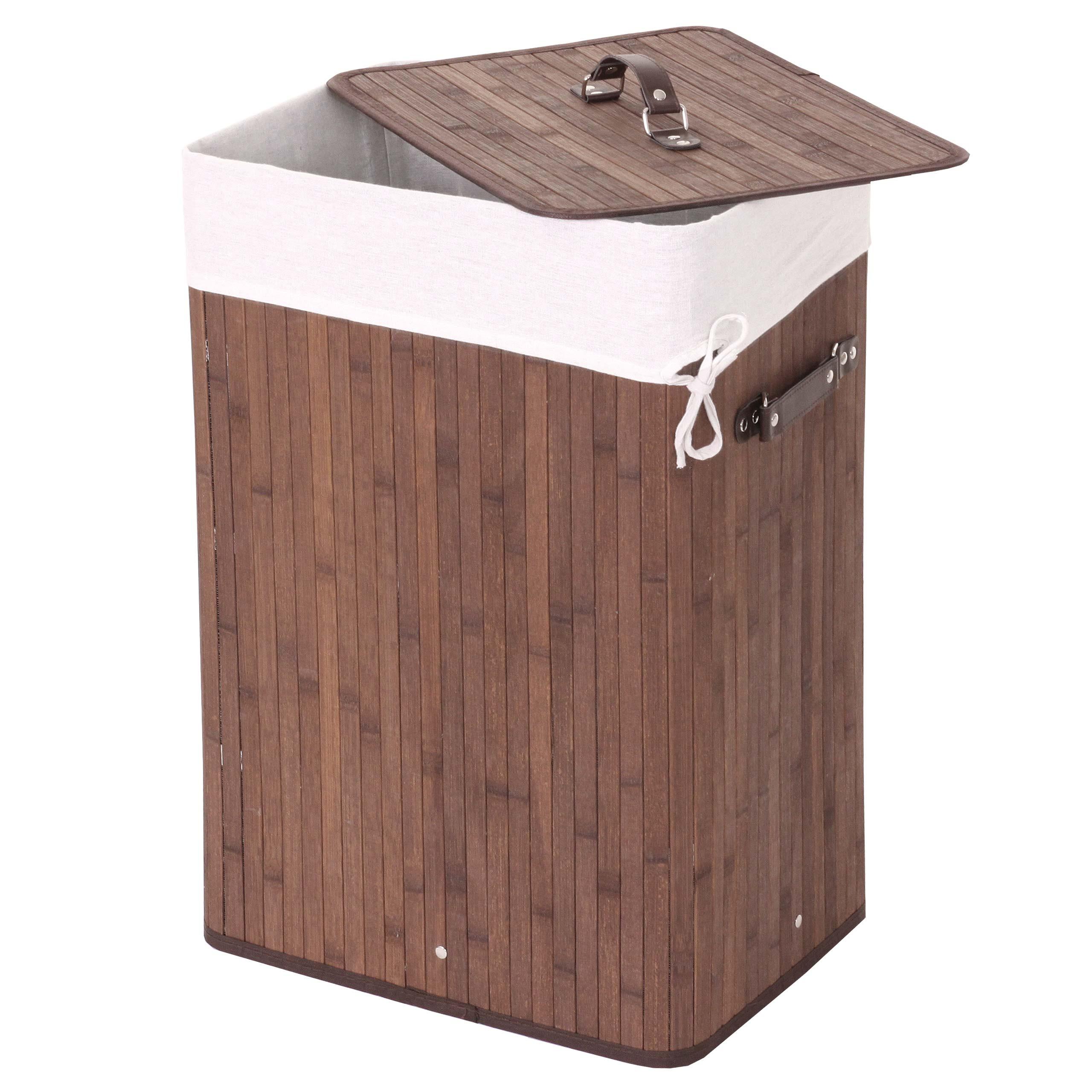 WÄSCHEKORB Braun, Cremeweiß - Creme/Braun, Holz (43/61/32cm) - MCW