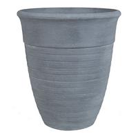 BLUMENTOPF grau rund 43/43/49 cm Katalima - Grau, Stein (49cm) - Beliani