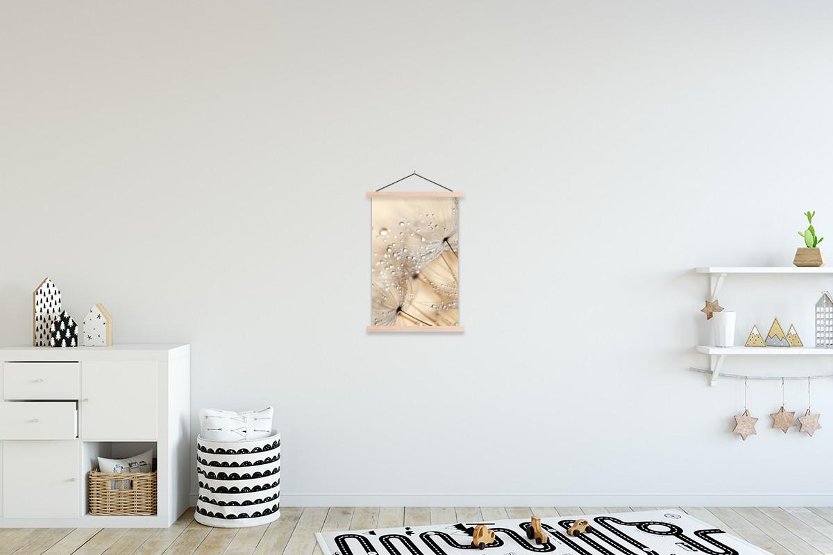 POSTER MIT MAGNETLEISTEN Löwenzahn - Abstrakt - Natur - Beige Deko Wohnzimmer 40x60 cm - Braun, Textil (40/60/0.15cm) - MuchoWow