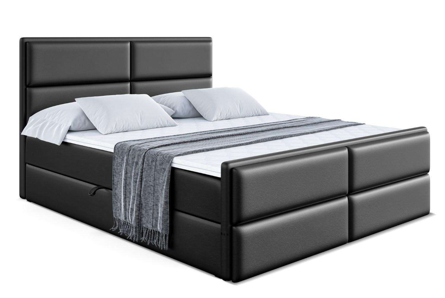 BOXBETT AURA-Z - 180 x 200 - H4 - Schwarz Hochglanz - Schwarz Hochglanz, Holzwerkstoff (180/200cm) - ALTDECOR