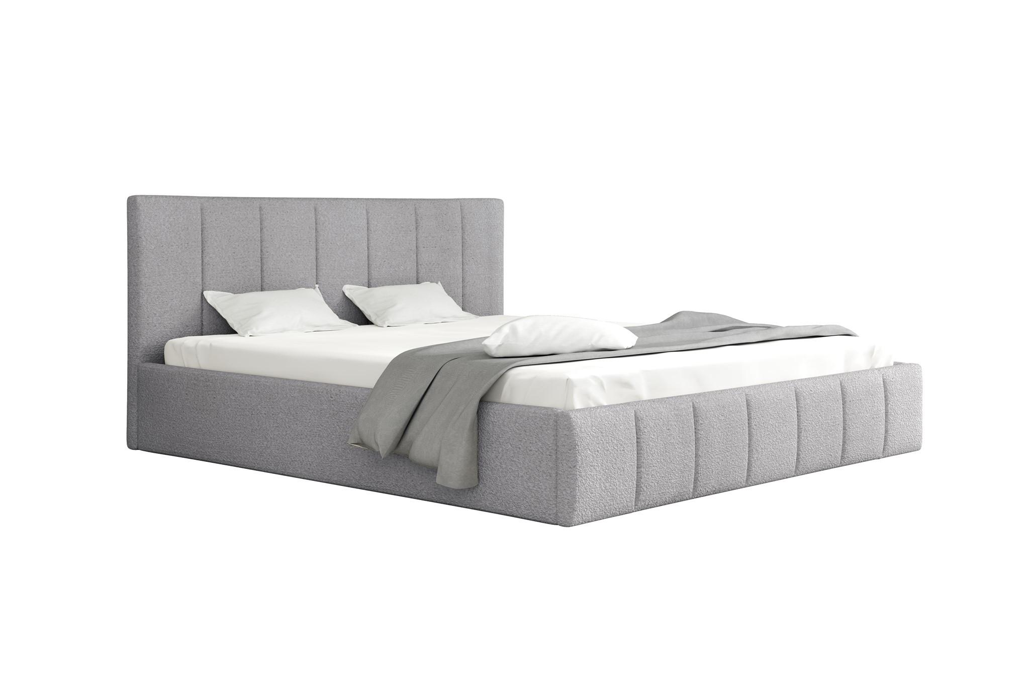 POLSTERBETT Detroit Ohne Matratze - Silberfarben, Holzwerkstoff/Textil (140/200cm) - Fun Möbel