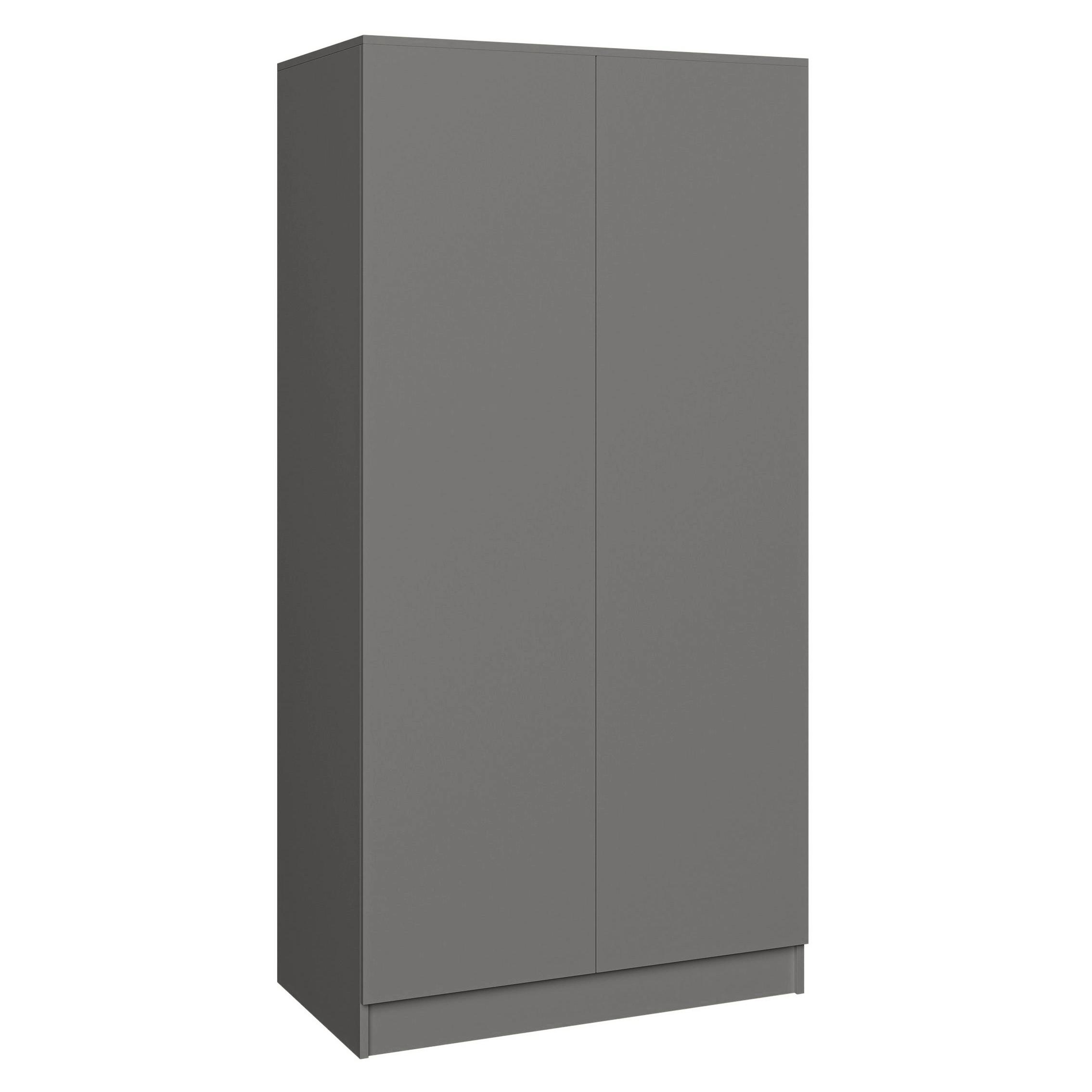 DREHTÜRENSCHRANK Look mit 2 Türen, 90 cm, graphitfarben - Graphitfarben, Holzwerkstoff (90/180/50cm) - Beautysofa