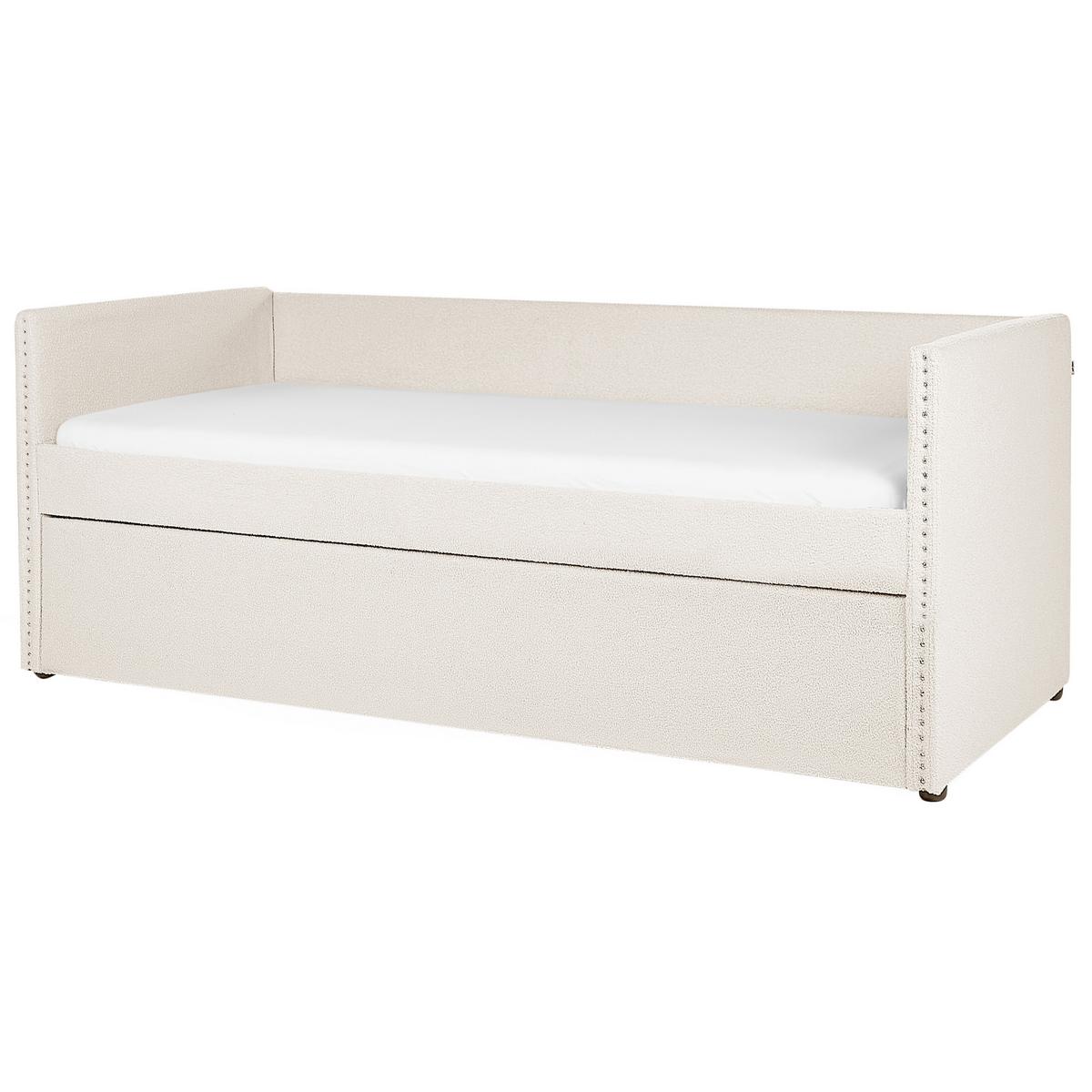 AUSZIEHBETT 90x200 cm Beige Troyes - Beige, Textil (90/200cm) - Beliani