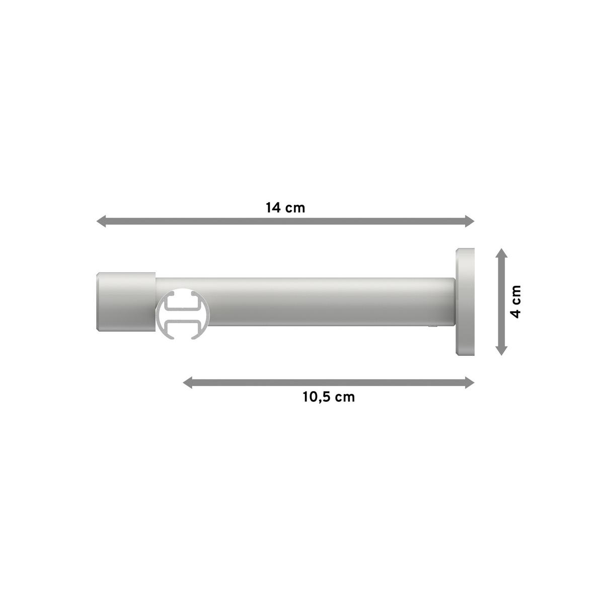GARDINENSTANGE INNENLAUF Prestige Mavell 140 cm, 1-läufig, 20 mm Ø Weiß - Chromfarben/Weiß, Metall (140cm) - INTERDECO