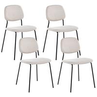 ESSZIMMERSTUHL 4er-Set Stoff Hellbeige Riley - Beige, Textil (48/83/52cm) - Beliani