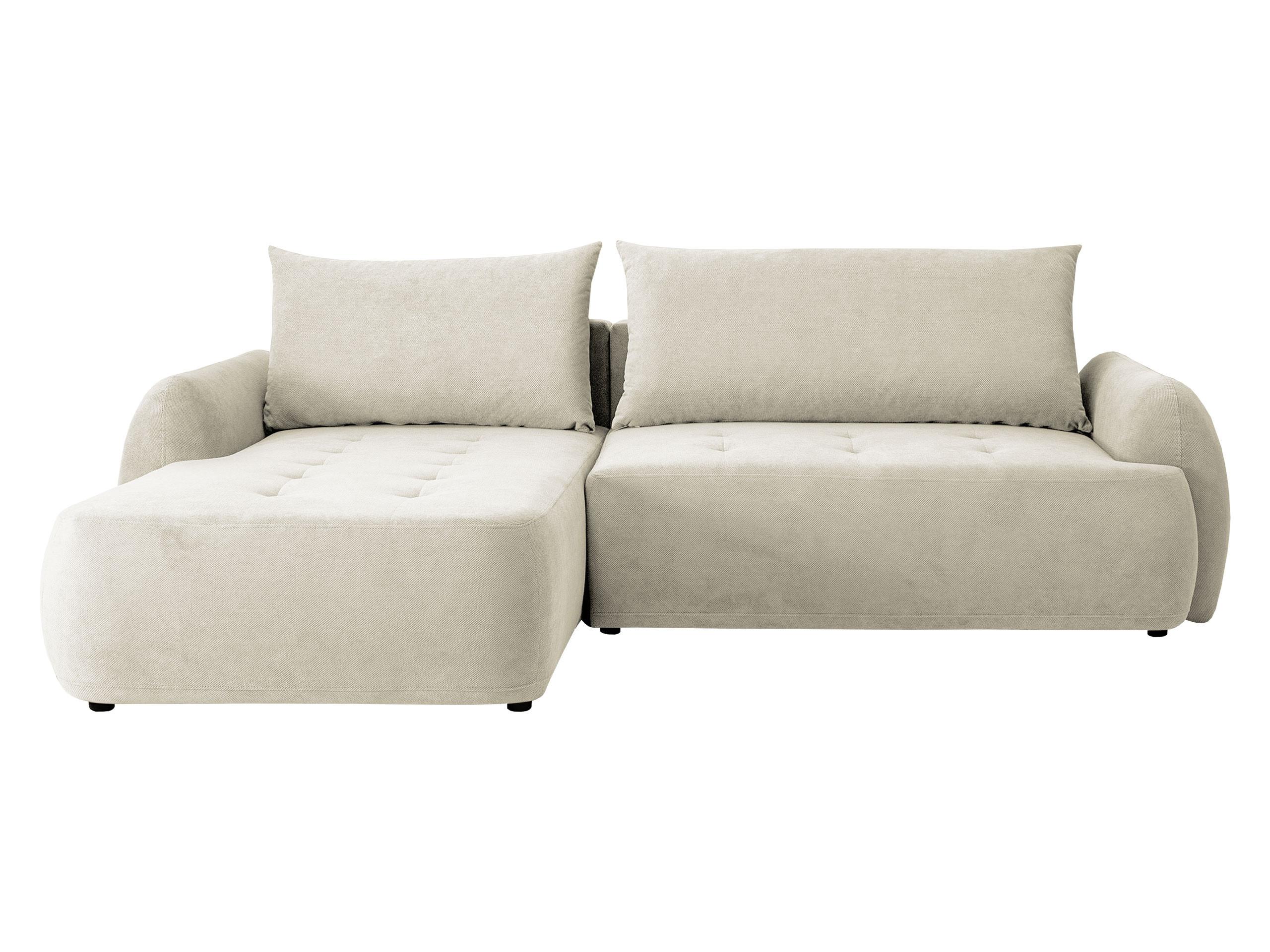 ECKSCHLAFSOFA Bueno II, Seite: Links - Creme/Schwarz, Holz/Textil (280/185cm) - MIRJAN24