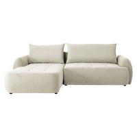 ECKSCHLAFSOFA Bueno II, Seite: Links - Creme/Schwarz, Holz/Textil (280/185cm) - MIRJAN24