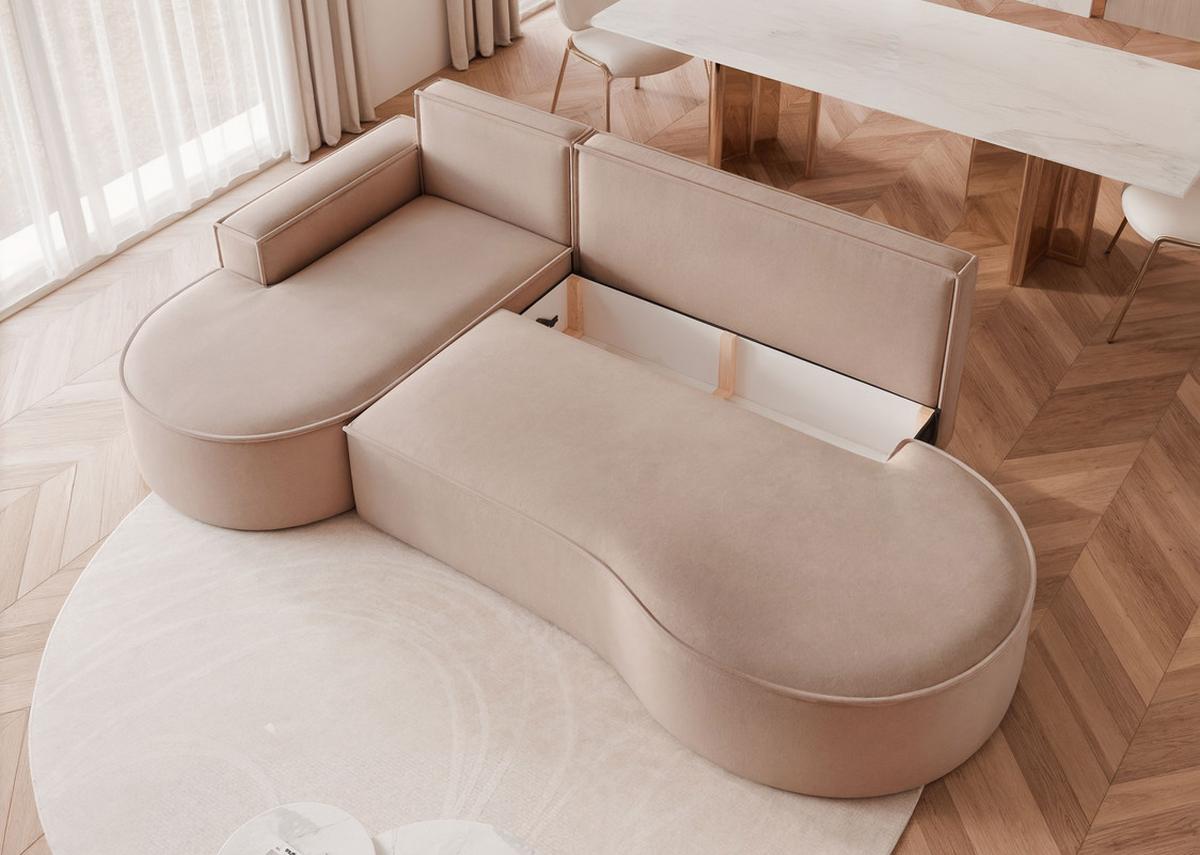 ECKSOFA SOFIA mit Schlaffunktion und Bettkasten Braun - Braun, Holzwerkstoff/Kunststoff (277/157cm) - Idohome