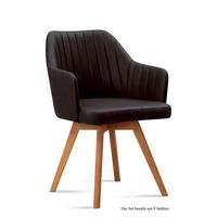 ARMLEHNSTUHL (8er-Set) Domna 58x81x60 Eiche geölt/Espresso - Eichefarben/Dunkelbraun, Kunststoff (60/81/58cm) - 58aufmkessel