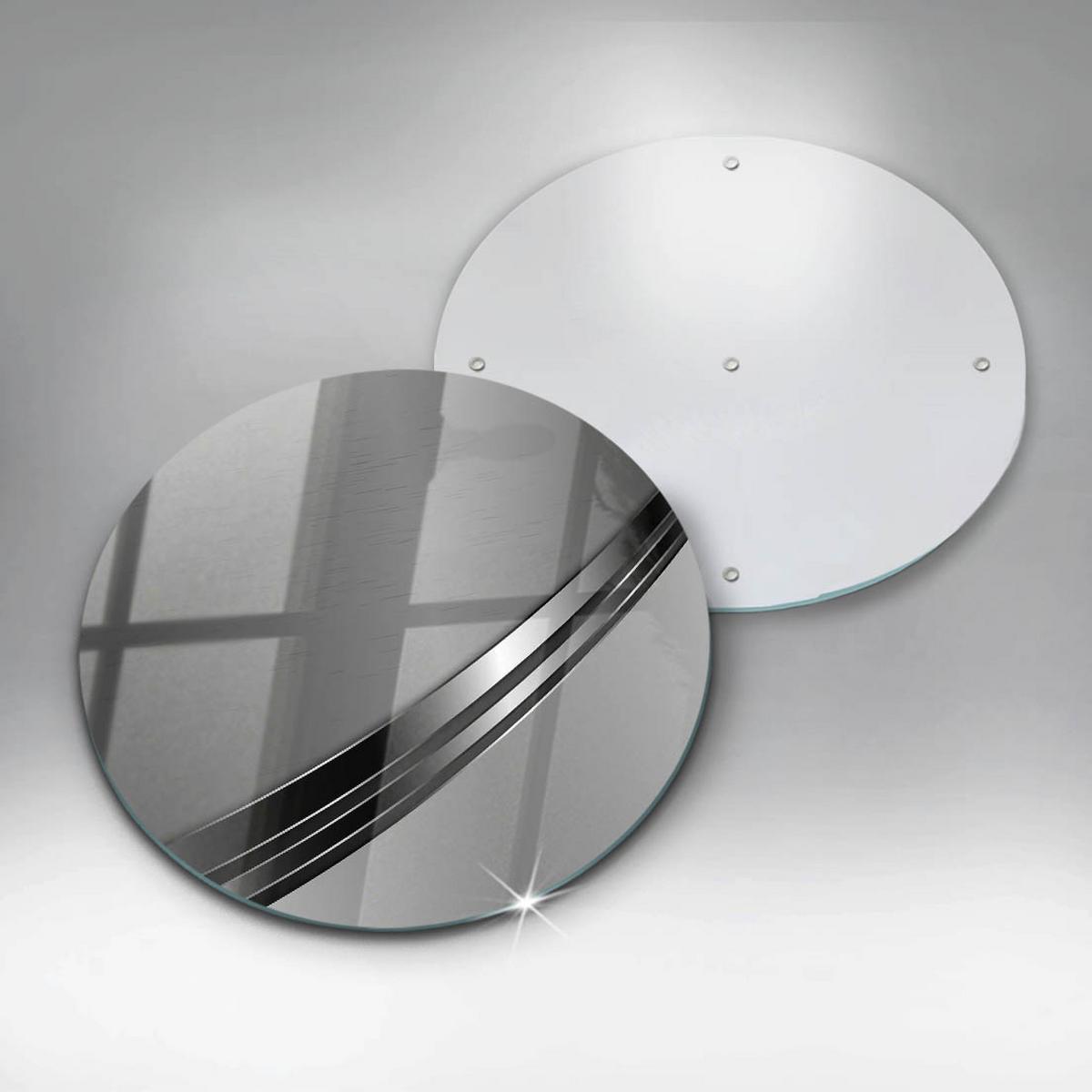 GLASPLATTE Ø 30 cm Metall Abstraktion Struktur - Edelstahlfarben, Glas (30/30cm) - Wallfluent