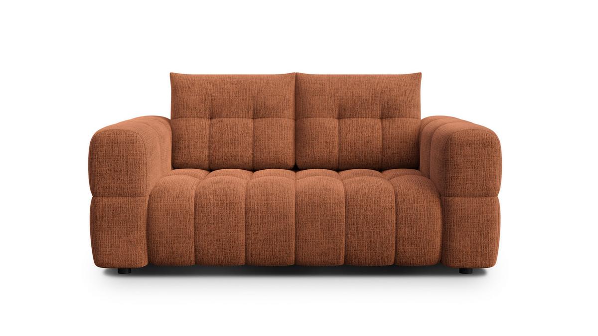 SOFA CLOUDI 2-Sitzer, rostrot - Schwarz/Orange, Holz/Textil (181/89/104cm) - Wozimo