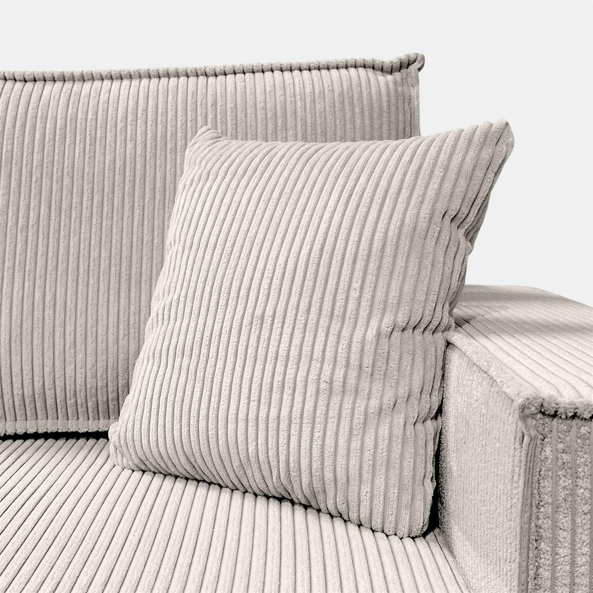 GEPOLSTERTES Ecksofa CARLOS L, Poso 100 - Ecru, Textil (247/143cm) - Lookway