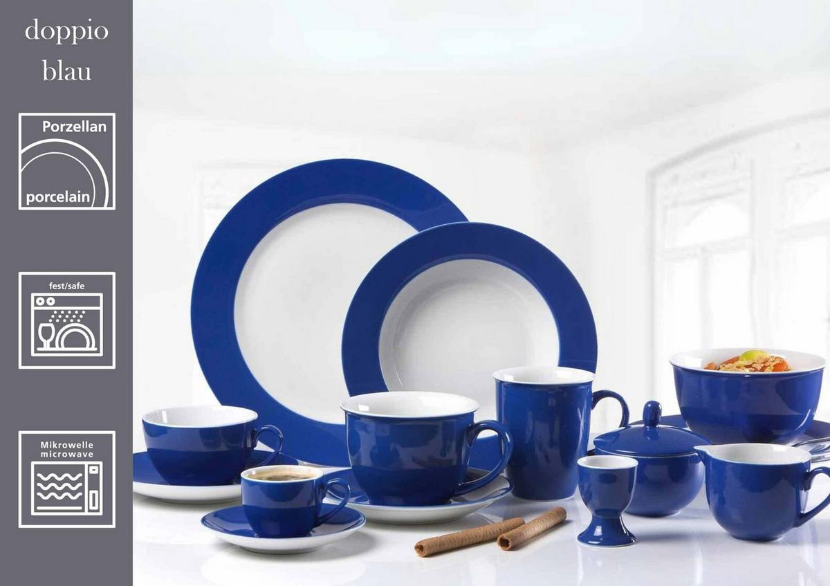 EINSTEIGER-SET Doppio Blau 16-tlg. - Blau, Keramik (2/2/2cm) - Ritzenhoff Breker