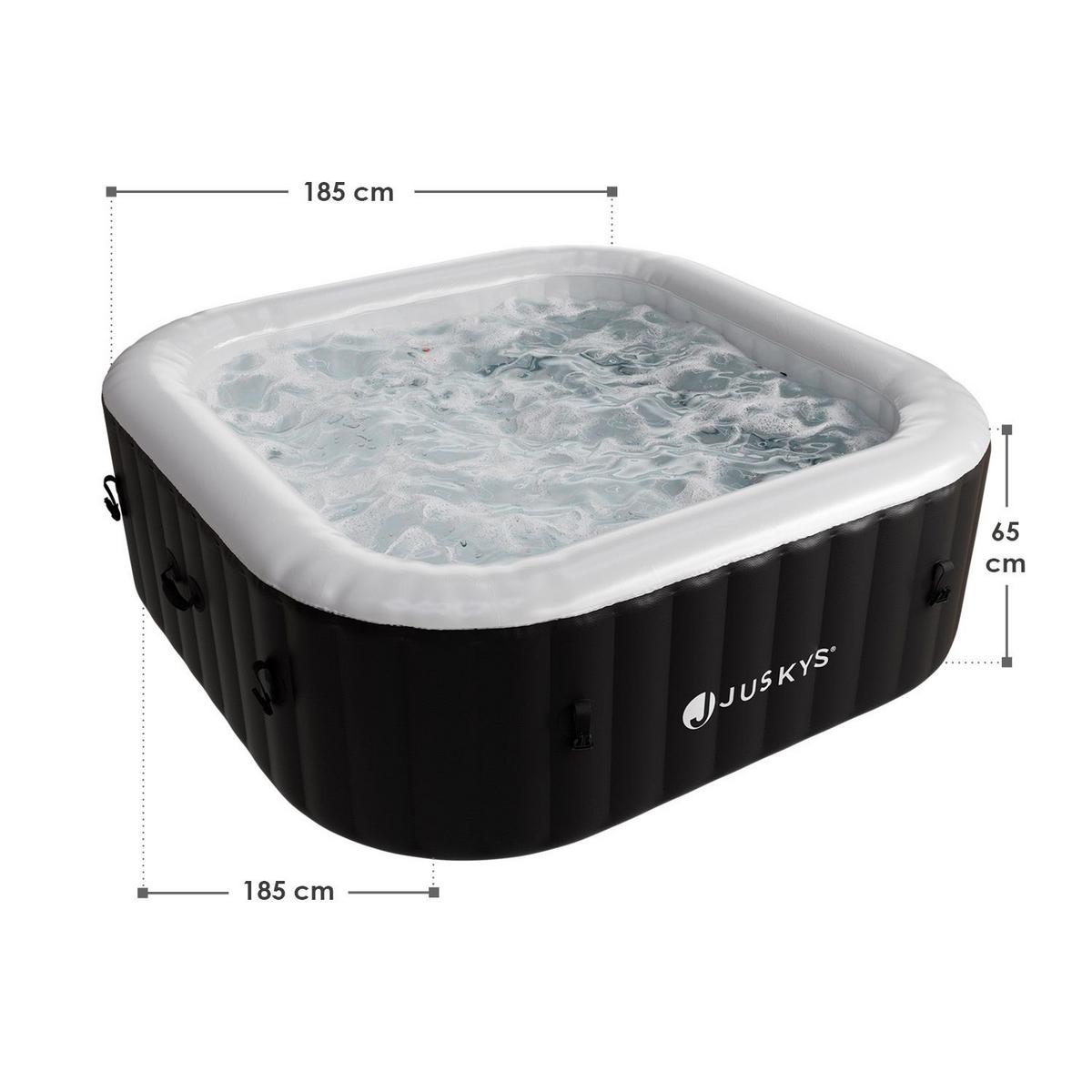 WHIRLPOOL SpaLuxe aufblasbar 185x185x65 cm schwarz/weiß - Schwarz, Kunststoff (185/65/185cm) - Juskys