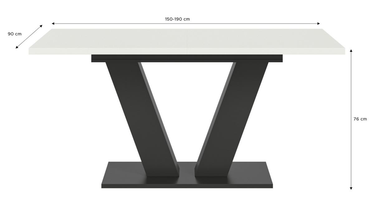 ESSTISCH weiß, grau 150 - 190 cm, Küchentisch ausziehbar - Weiß/Grau, Holz/Holzwerkstoff (150/90/76cm) - Inn.Furn