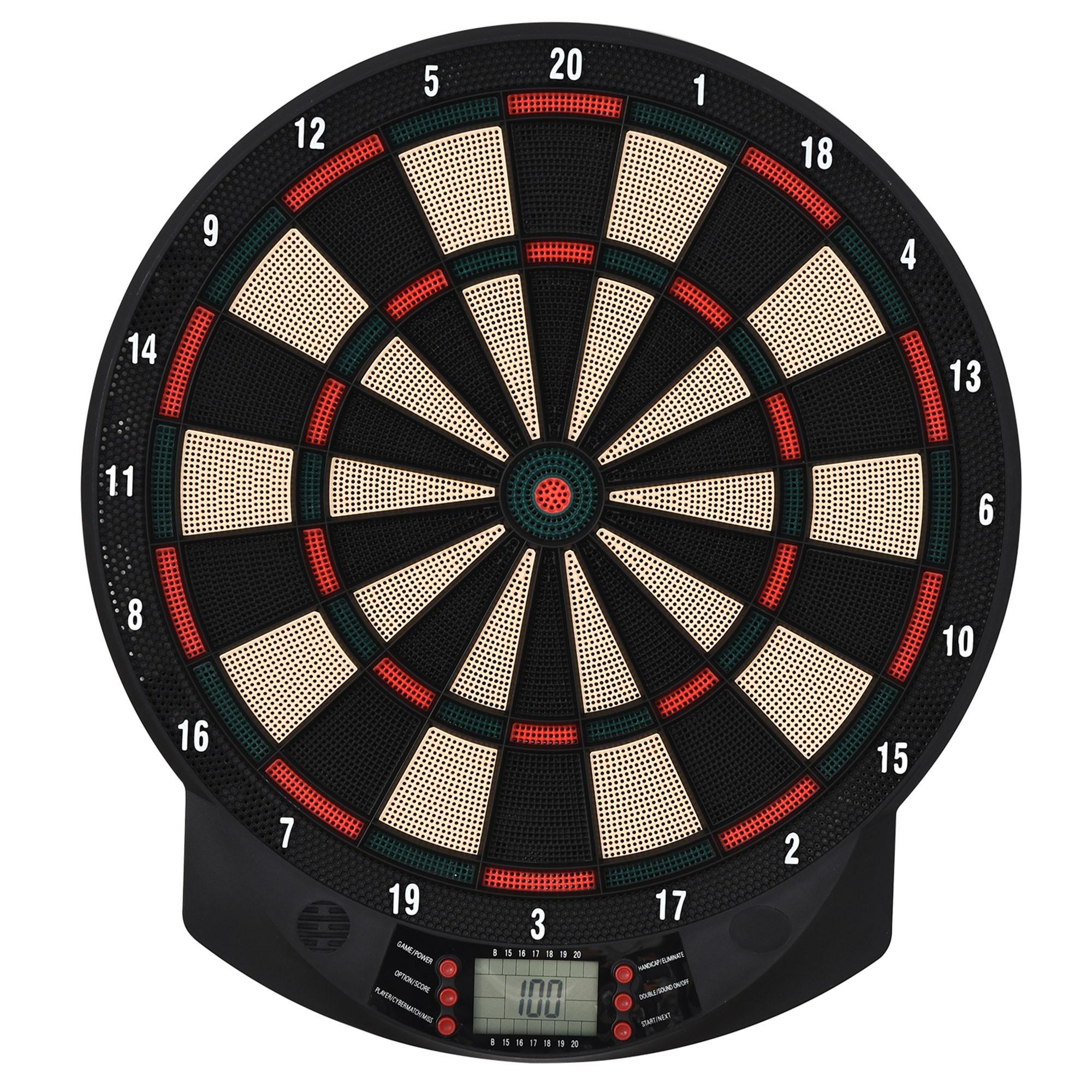 ELEKTRONISCHE Dartscheibe - Schwarz, Kunststoff (39.5/44cm) - HOMCOM