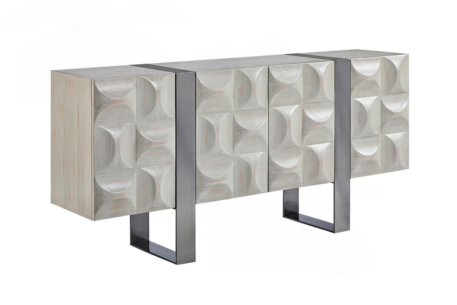 SIDEBOARD MARGO Grau Holz, Metall - Grau, Holzwerkstoff/Metall (180/85/40cm) - KAWOLA