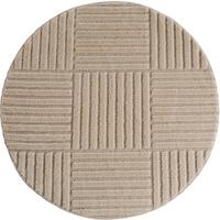 TEPPICH Hochflor RIGI in Beige, mit Cord-Streifen-Patchwork, Ø 120 cm - Beige, Textil (120/120cm) - KADIMA DESIGN