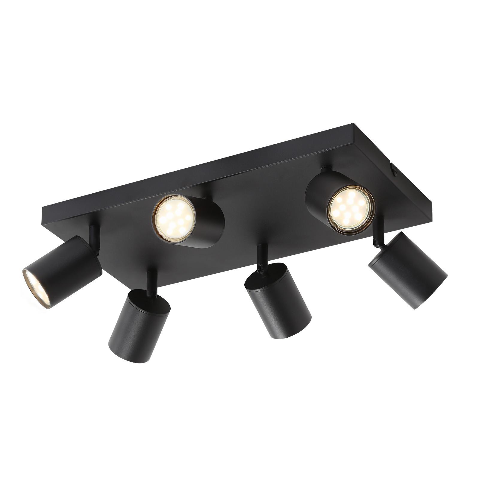 DECKENSTRAHLER Bergheim 6-flammig 40/20/14.4 cm - Schwarz, Metall (40/20/14.4cm) - Nettlife