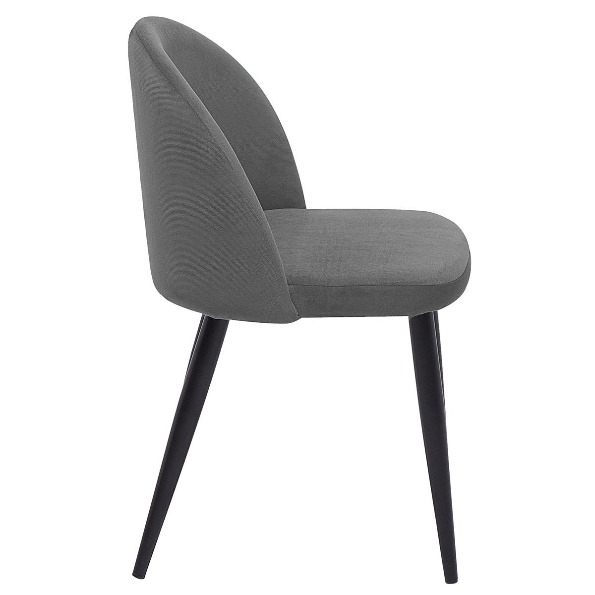 ESSZIMMERSTUHL 2er-Set Samtstoff Grau Visalia - Grau, Textil/Metall (50/81/47cm) - Beliani