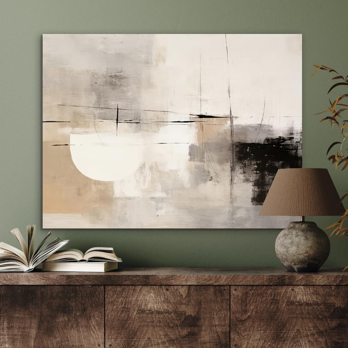 METALLBILD Abstrakt - Kunst - Grau 80x60 cm - Hellgrau, Metall (80/60cm) - MuchoWow