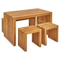 GARTENMÖBEL SET 4-Sitzer Akazienholz hellbraun 4-teilig Bellano - Hellbraun, Holz - Beliani