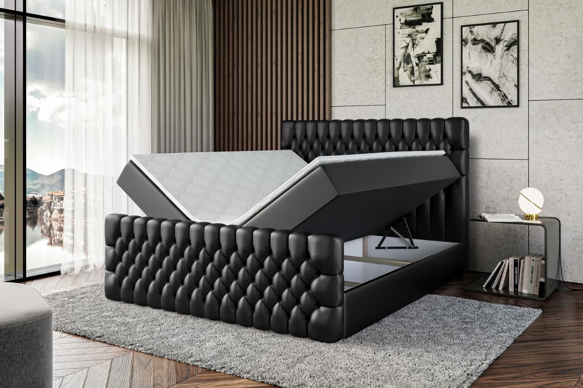 BOXBETT SERENE-Z - 200 x 200 - H3 - Schwarz Hochglanz - Schwarz Hochglanz, Holzwerkstoff (200/200cm) - ALTDECOR