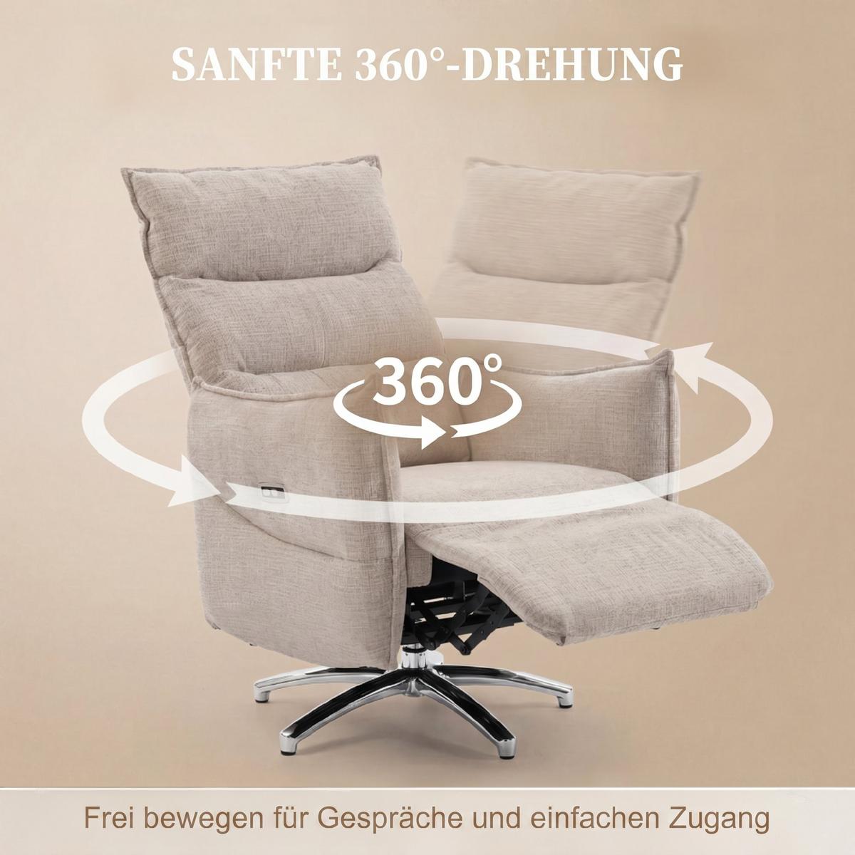 RELAXSESSEL Polyester Beige - Beige/Schwarz, Holzwerkstoff/Textil (76/111/88cm) - HOMCOM