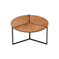 COUCHTISCH BOLSENA, MDF, in Holzoptik, Braun-Schwarz, Ø 80 x 42 cm - Schwarz/Braun, Holzwerkstoff/Metall (80/80/42cm) - KADIMA DESIGN