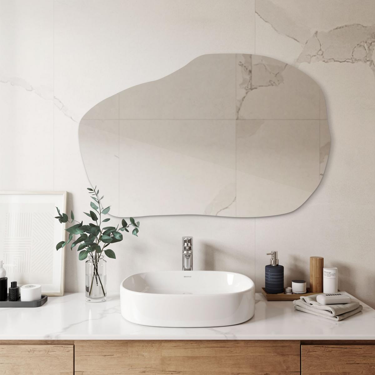 SPIEGEL Asymmetrisch 100x65 cm - Transparent, Glas (65/100/0.4cm) - Wallfluent