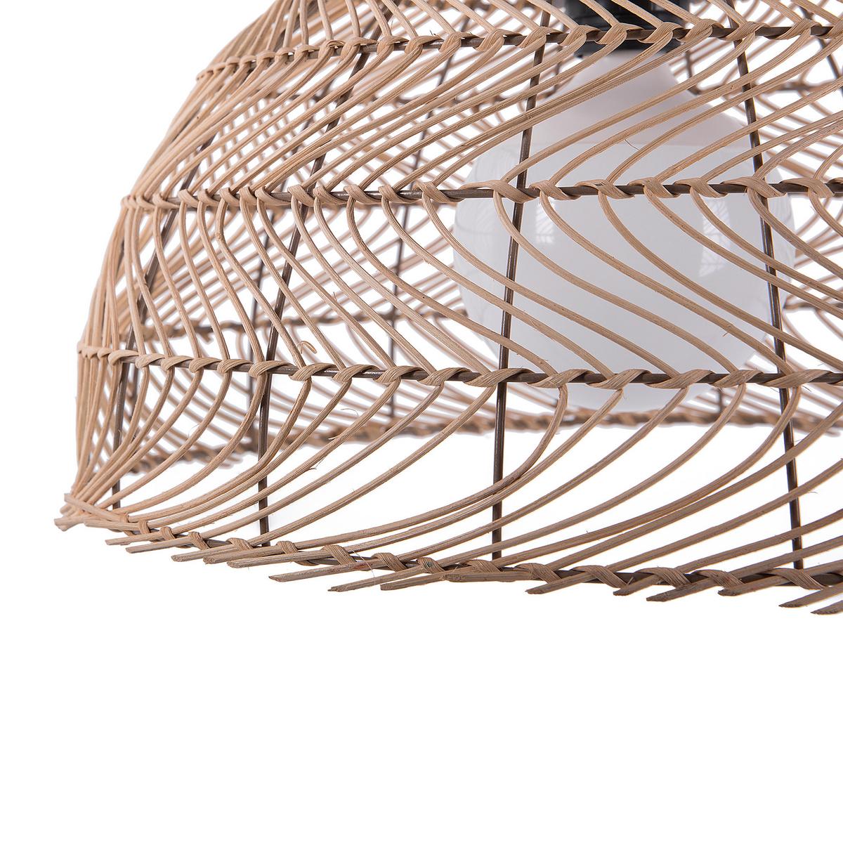 HÄNGELEUCHTE Selenge 40/40/163 cm - Beige, Naturmaterialien (40/40/163cm) - Beliani