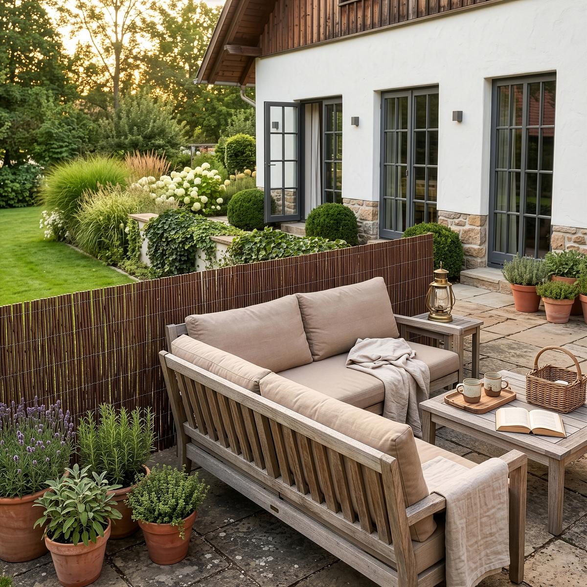 WEIDENZAUN Hyssna - Dunkelbraun, Naturmaterialien (100cm) - casa.pro