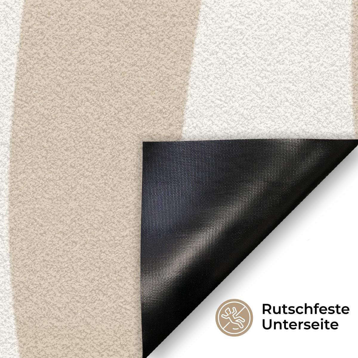 FUSSMATTE Zebramuster - Beige - Weiß - Tiermuster Schmutzfänger 90x60 cm - Beige, Kunststoff (90/0.4cm) - MuchoWow