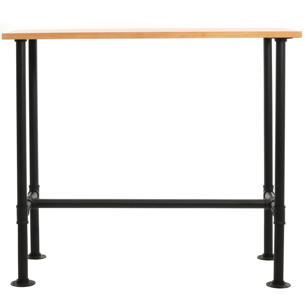BARTISCH eckig Schwarz, Beige - Beige/Schwarz, Holz (61/120/108cm) - MCW
