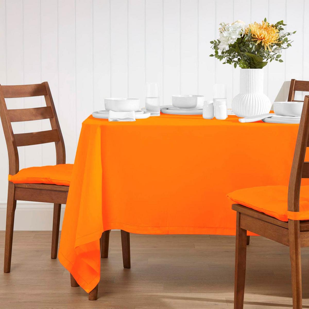 TISCHDECKE orange 137/137 cm, 100% Baumwolle - Orange, Textil (137/137cm) - Homescapes