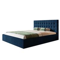 BETT 160x200 - Polsterbett mit Bettkasten und Metallrahmen - Modern Betten - Glatter Kronos-Stoff - Kollektion Rio, Blau - Blau, Holz/Textil (160/200cm) - Alpi-Möbel