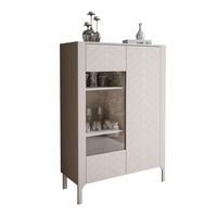 GLASVITRINE LUMI, Kaschmir - Kaschmir, Holzwerkstoff (103/130/41cm) - Lookway