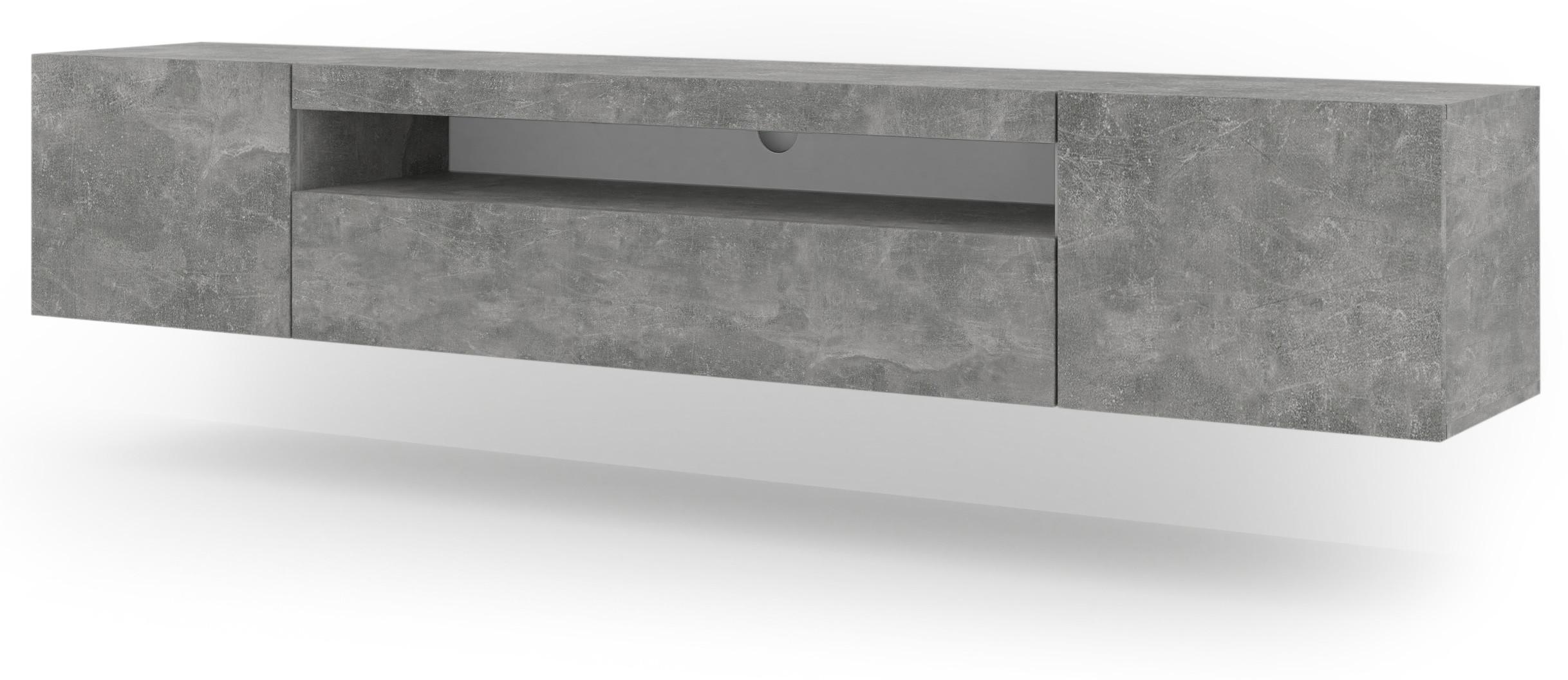 TV LOWBOARD Beton 200/42/37 - Grau, Holzwerkstoff (200/42/37cm) - RAUMHIRSCH FURNITURE