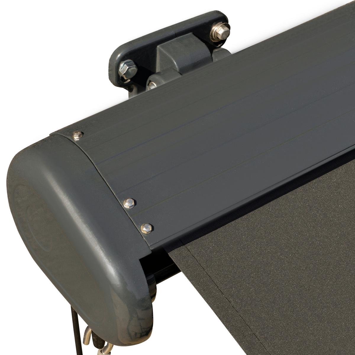MARKISE elektrisch mit Fernbedienung Handkurbel Kassettenmarkise 3x2,5m - Dunkelgrau, Metall (2.5/1/3cm) - Outsunny