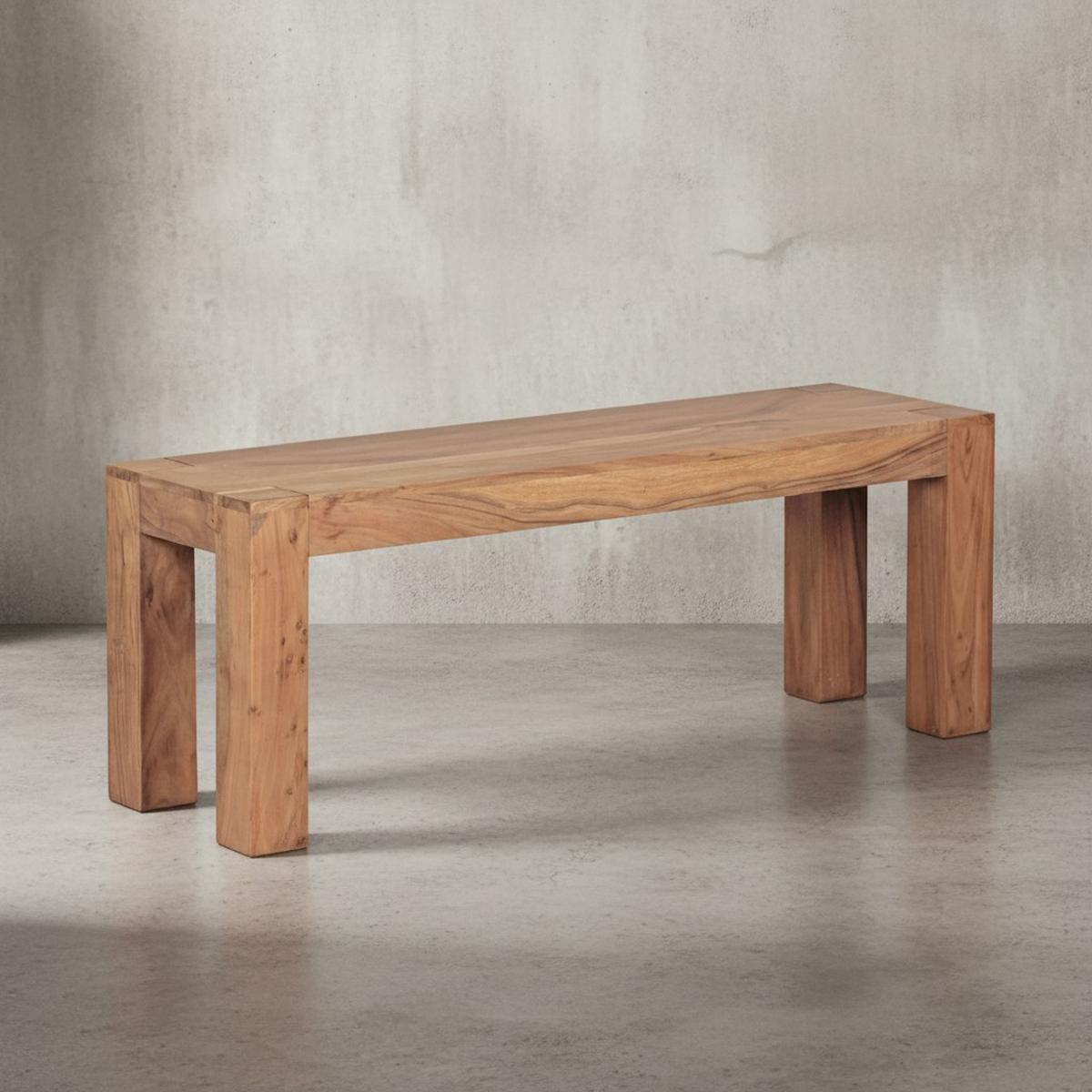 SITZBANK Massivholz Landhausstil handgefertigt, Beige 120x35x45 cm - Beige, Holz (120/45/35cm) - KADIMA DESIGN