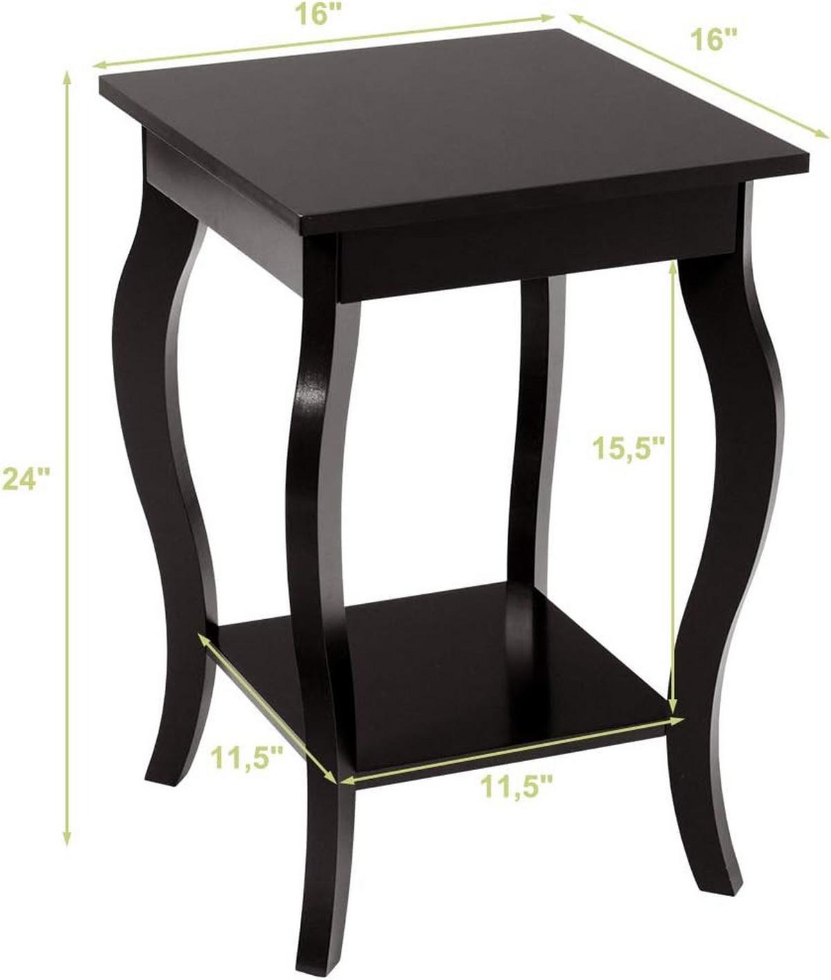 BEISTELLTISCH Braun(2er-Set) - Braun, Holzwerkstoff (40/40/60cm) - COSTWAY