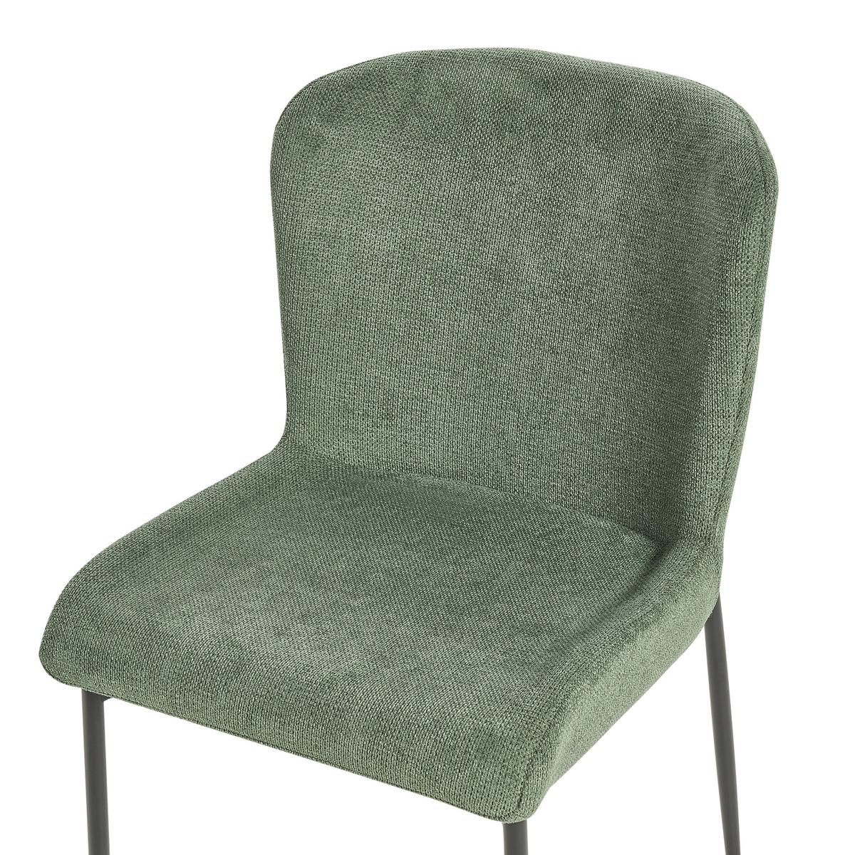 ESSZIMMERSTUHL 2er-Set Polsterbezug Grün Ada - Grün, Textil/Metall (49/82/48cm) - Beliani