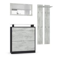 GARDEROBE Loret Front in Beton Oxid Optik - Hellgrau, Holzwerkstoff (180/200/23cm) - Vladon