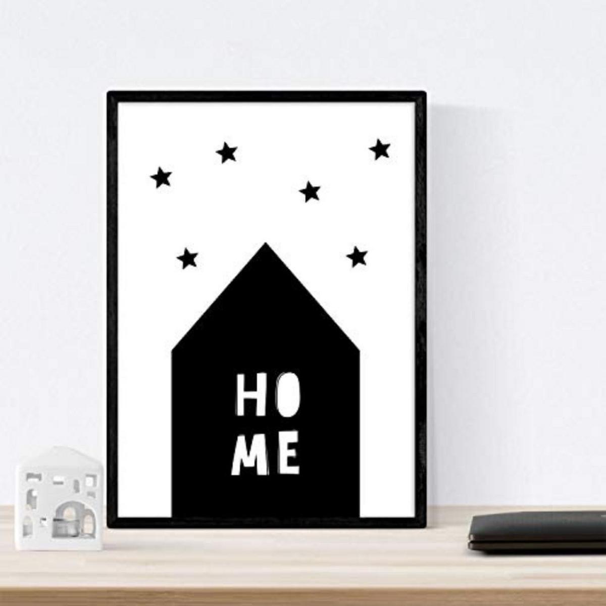 POSTER Set mit 4 „Casita, Mond, Berge und Wolken Herzen“ Tiere A4 Rahmenlos - Klar, Papier (29.7/3cm) - Nacnic