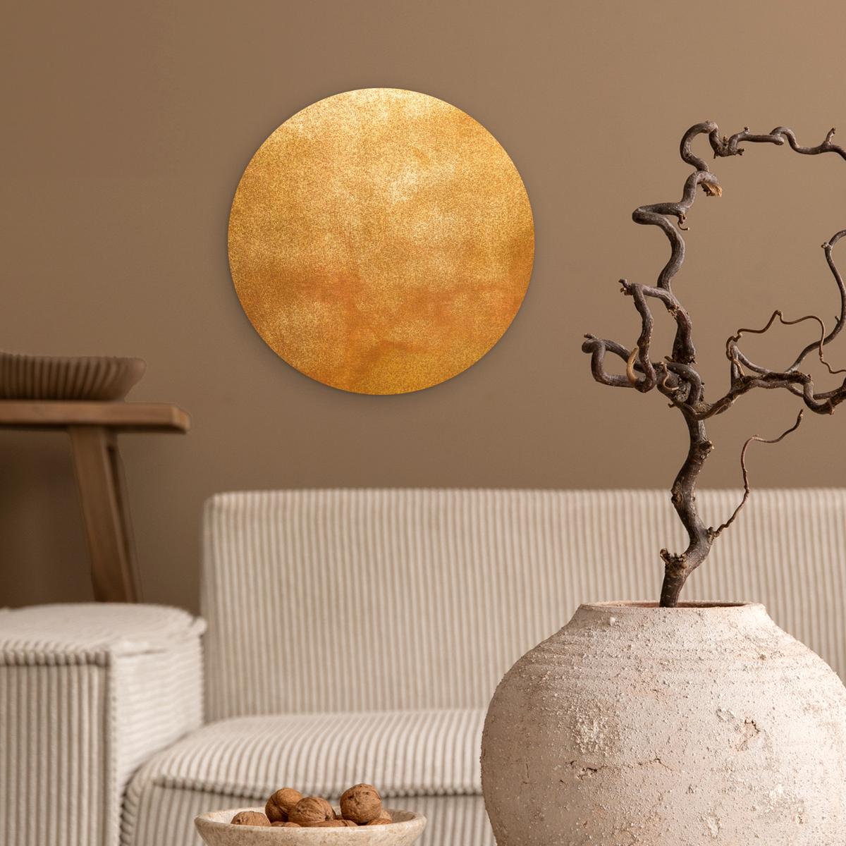 WANDBILD Eisen - Rost - Gold - Metall - Luxus Deko Wohnzimmer 30x30 cm - Goldfarben, Kunststoff (30/30cm) - MuchoWow