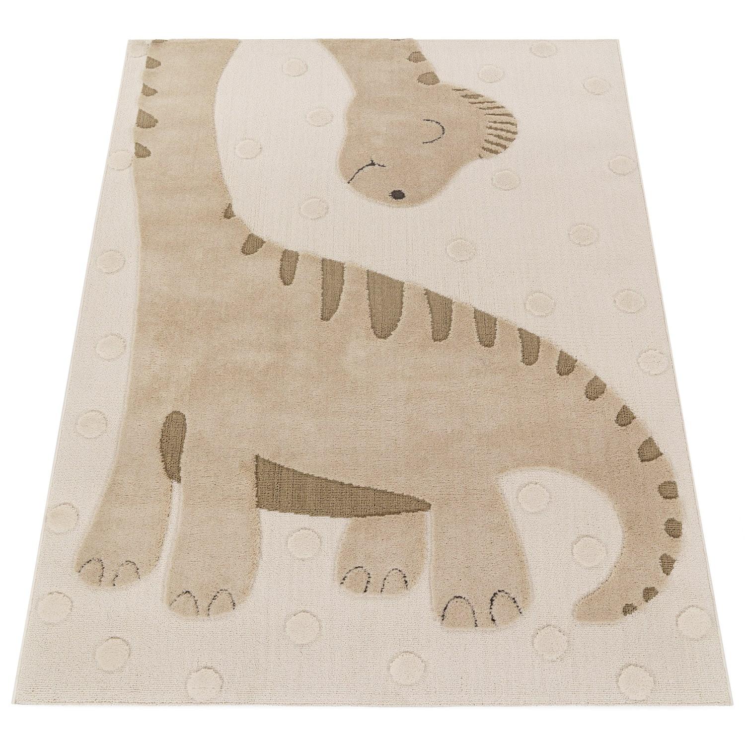 KINDERTEPPICH, mit Dino-Motiv, Beige, 120 x 160 cm - Beige, Textil (160/120cm) - KADIMA DESIGN