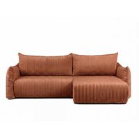 ECKSOFA Mailand Mit Schlaffunktion - Braun, Holzwerkstoff/Textil (260/154cm) - Fun Möbel