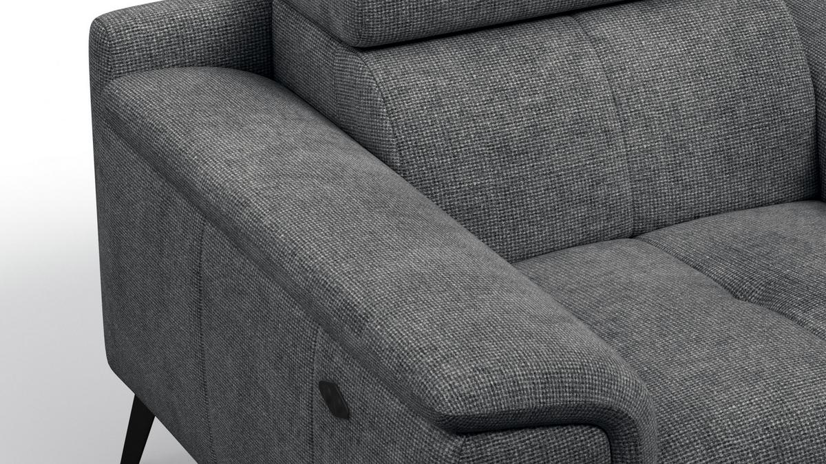 SESSEL FIERO mit Relaxfunktion, dunkelgrau - Dunkelgrau/Schwarz, Holzwerkstoff/Textil (114/82/103cm) - Wozimo