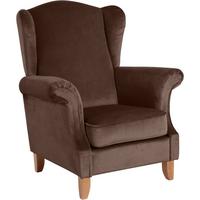 OHRENSESSEL Katria Bezug Samtvelours Buche natur / braun - Braun, Kunststoff (88/108/84cm) - 58aufmkessel